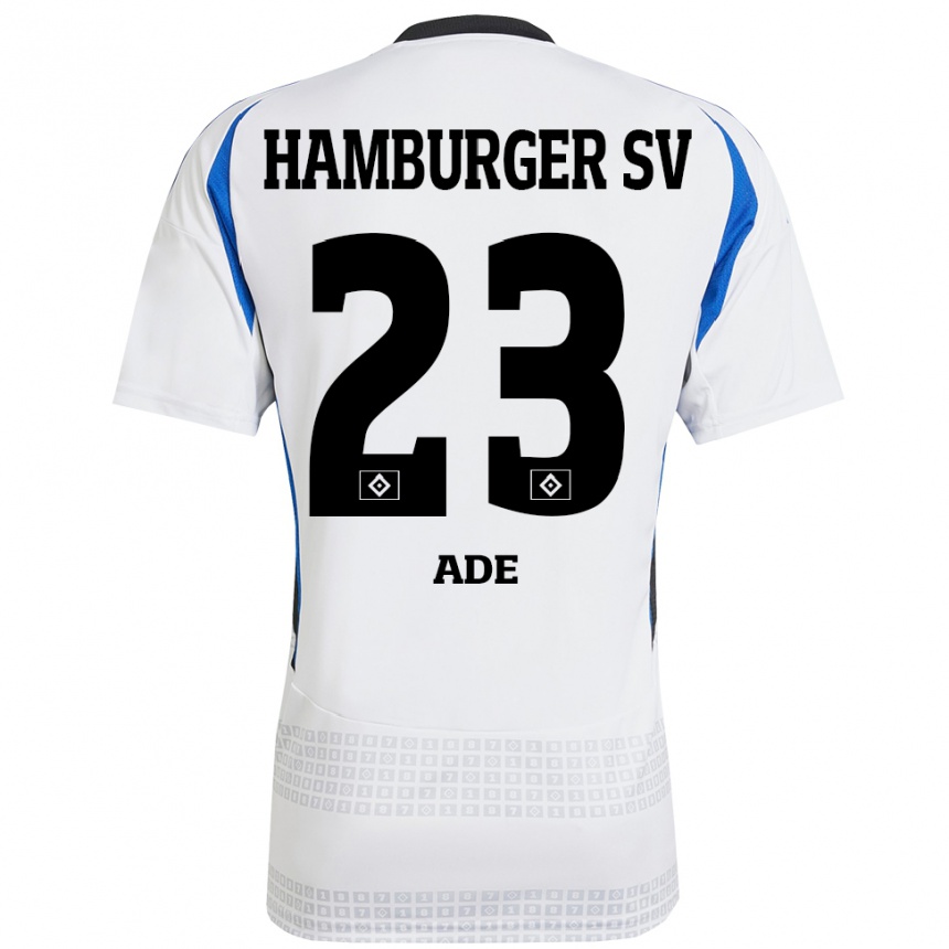 Women Football Jeremy Ade #23 White Blue Home Jersey 2024/25 T-Shirt Za