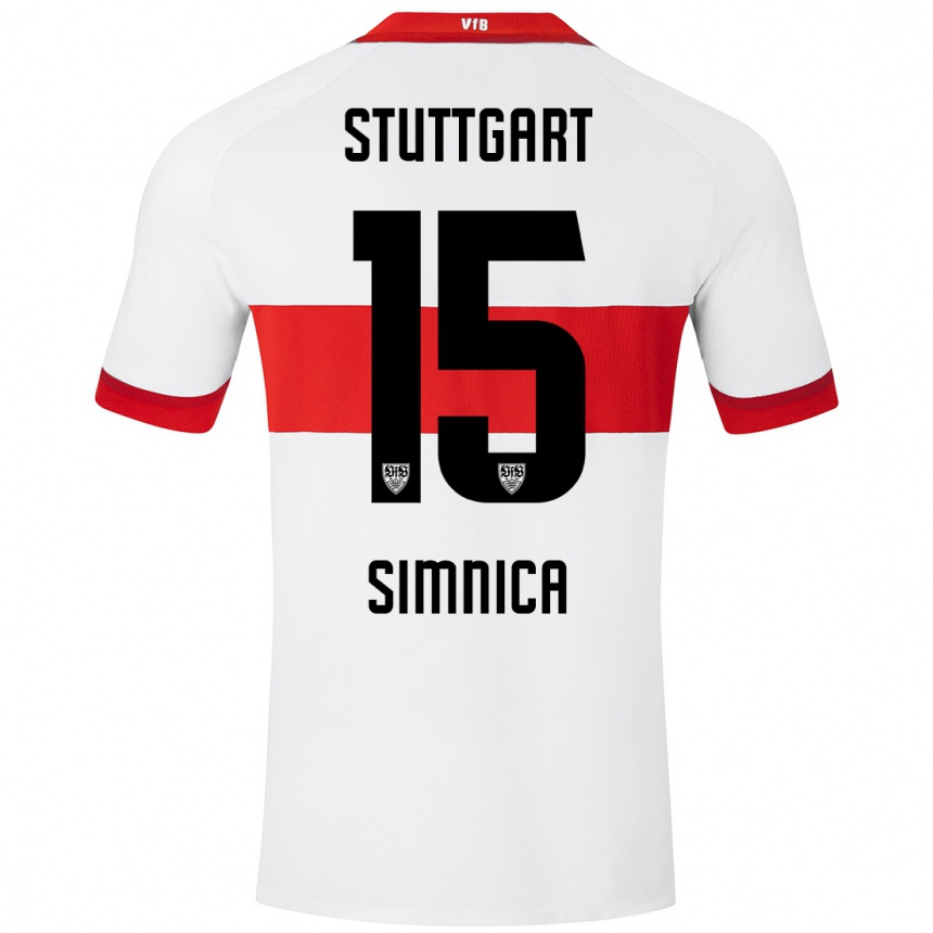 Women Football Luan Simnica #15 White Red Home Jersey 2024/25 T-Shirt Za