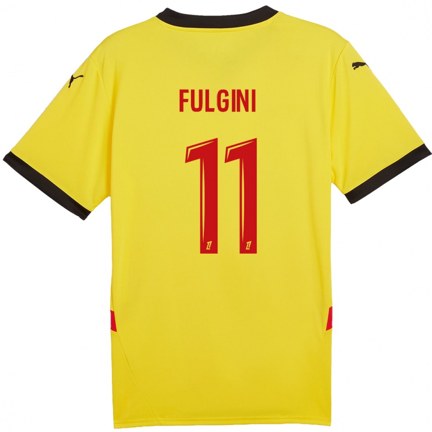 Women Football Angelo Fulgini #11 Yellow Red Home Jersey 2024/25 T-Shirt Za