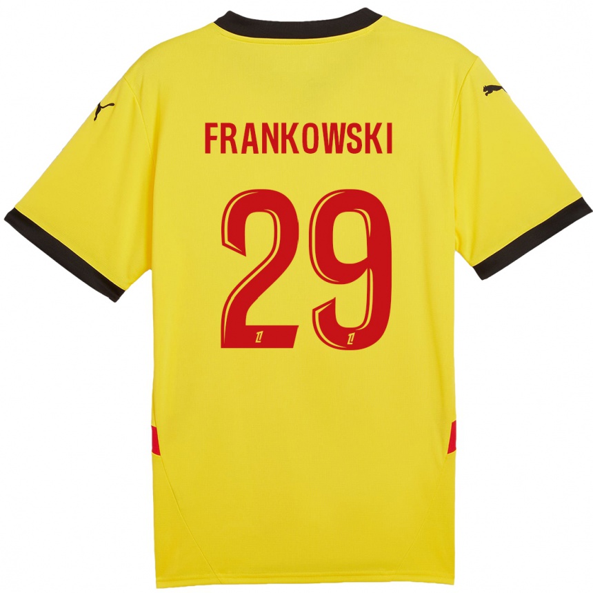 Women Football Przemyslaw Frankowski #29 Yellow Red Home Jersey 2024/25 T-Shirt Za