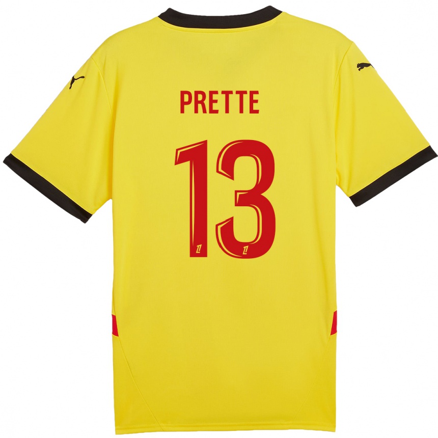 Women Football Andréa Prette #13 Yellow Red Home Jersey 2024/25 T-Shirt Za