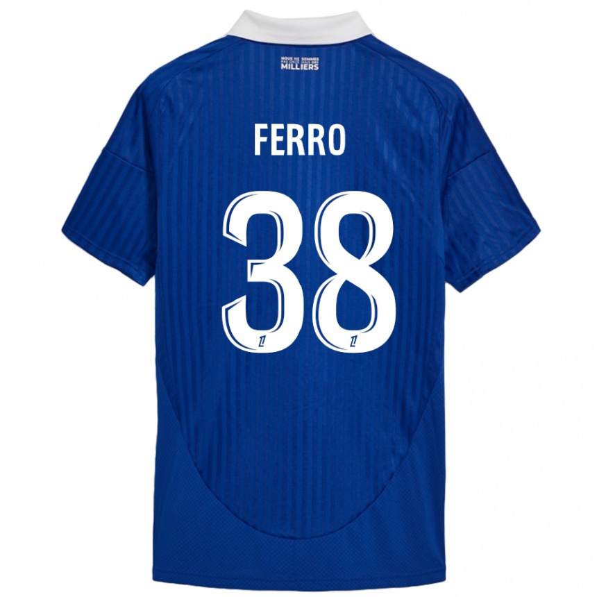 Women Football Nolan Ferro #38 Blue White Home Jersey 2024/25 T-Shirt Za