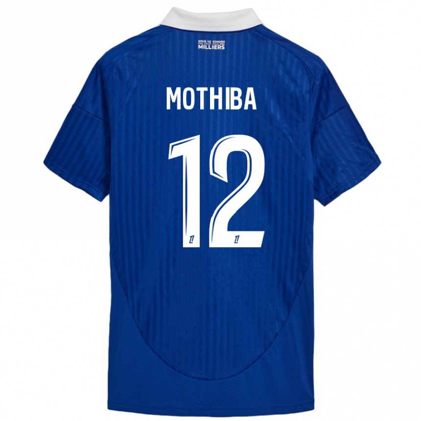 Women Football Lebo Mothiba #12 Blue White Home Jersey 2024/25 T-Shirt Za