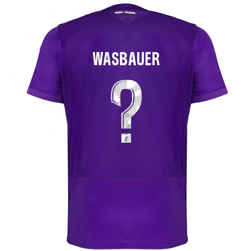 Women Football Nicolas Wasbauer #0 Purple White Home Jersey 2024/25 T-Shirt Za