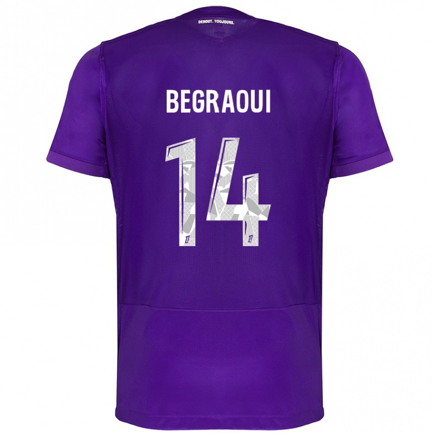 Women Football Yanis Begraoui #14 Purple White Home Jersey 2024/25 T-Shirt Za