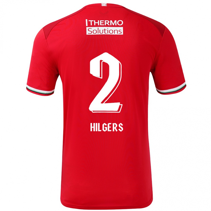 Women Football Mees Hilgers #2 Red White Home Jersey 2024/25 T-Shirt Za