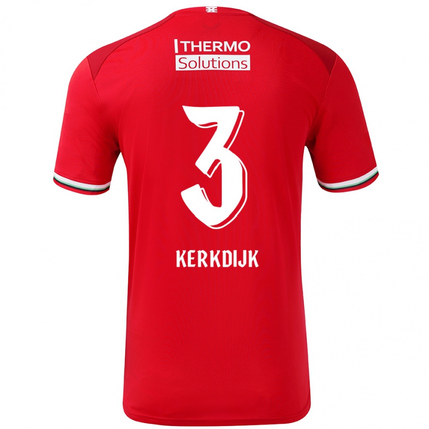 Women Football Danique Kerkdijk #3 Red White Home Jersey 2024/25 T-Shirt Za