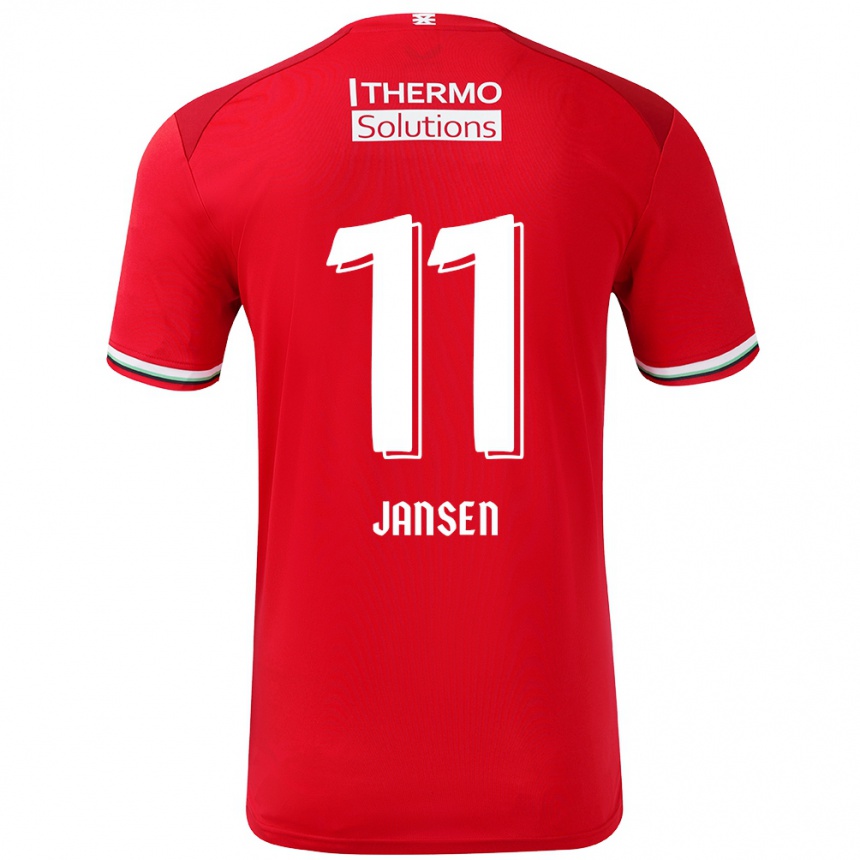 Women Football Renate Jansen #11 Red White Home Jersey 2024/25 T-Shirt Za