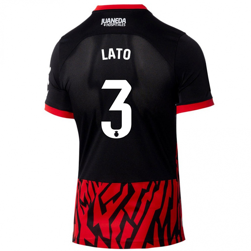 Women Football Toni Lato #3 Black Red Home Jersey 2024/25 T-Shirt Za