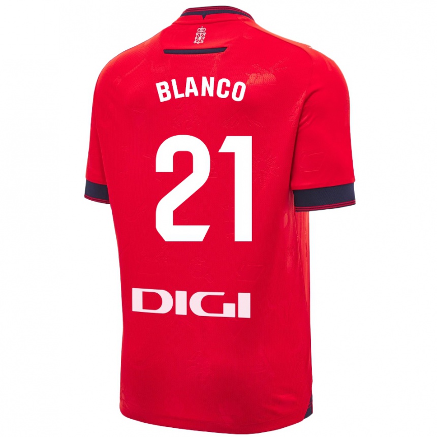 Women Football Alexia Blanco Llacuno #21 Red White Home Jersey 2024/25 T-Shirt Za