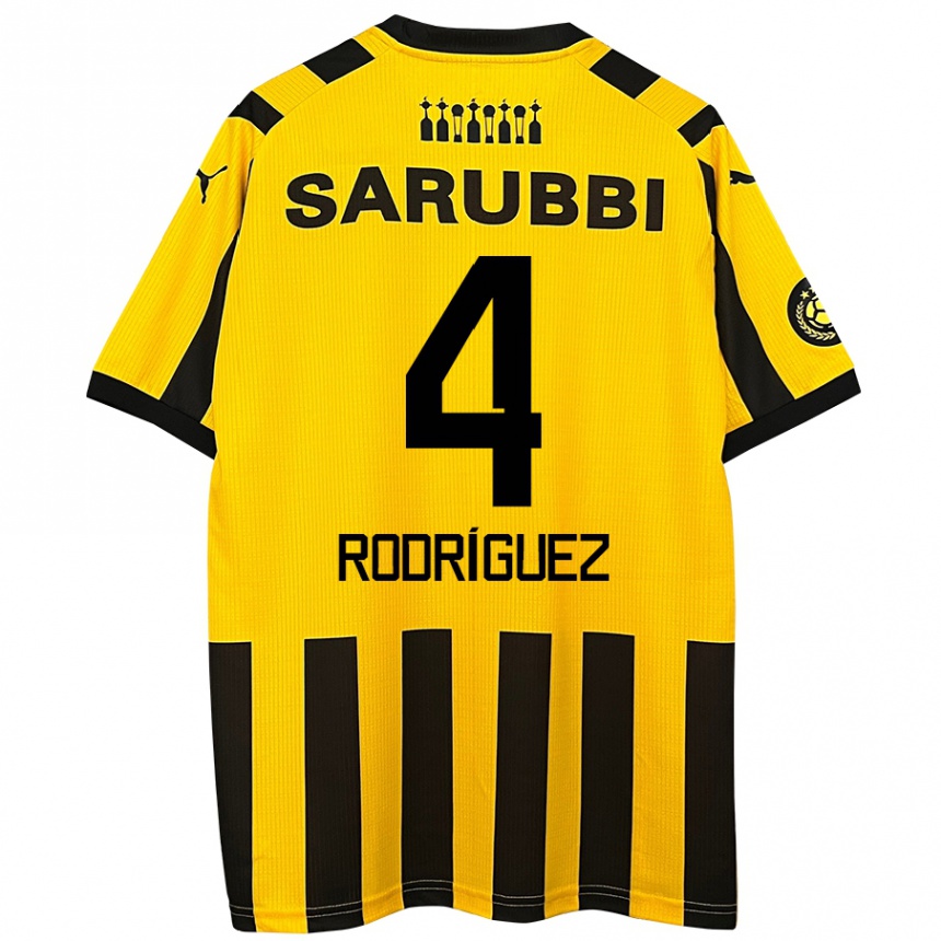 Women Football Guzmán Rodríguez #4 Yellow Black Home Jersey 2024/25 T-Shirt Za