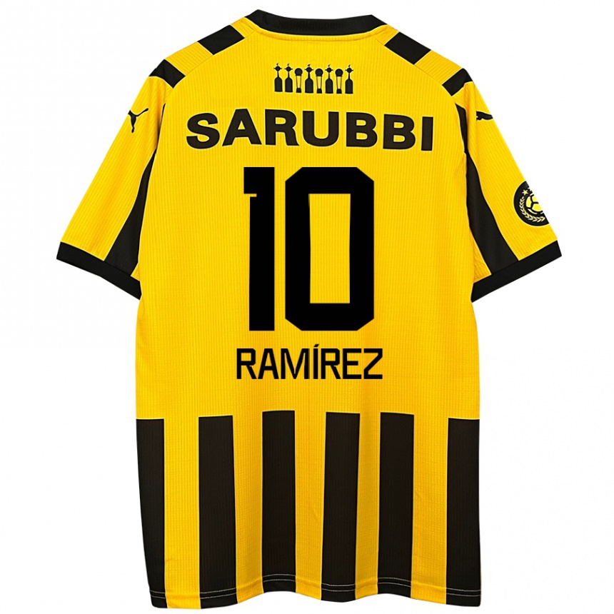 Women Football Gastón Ramírez #10 Yellow Black Home Jersey 2024/25 T-Shirt Za