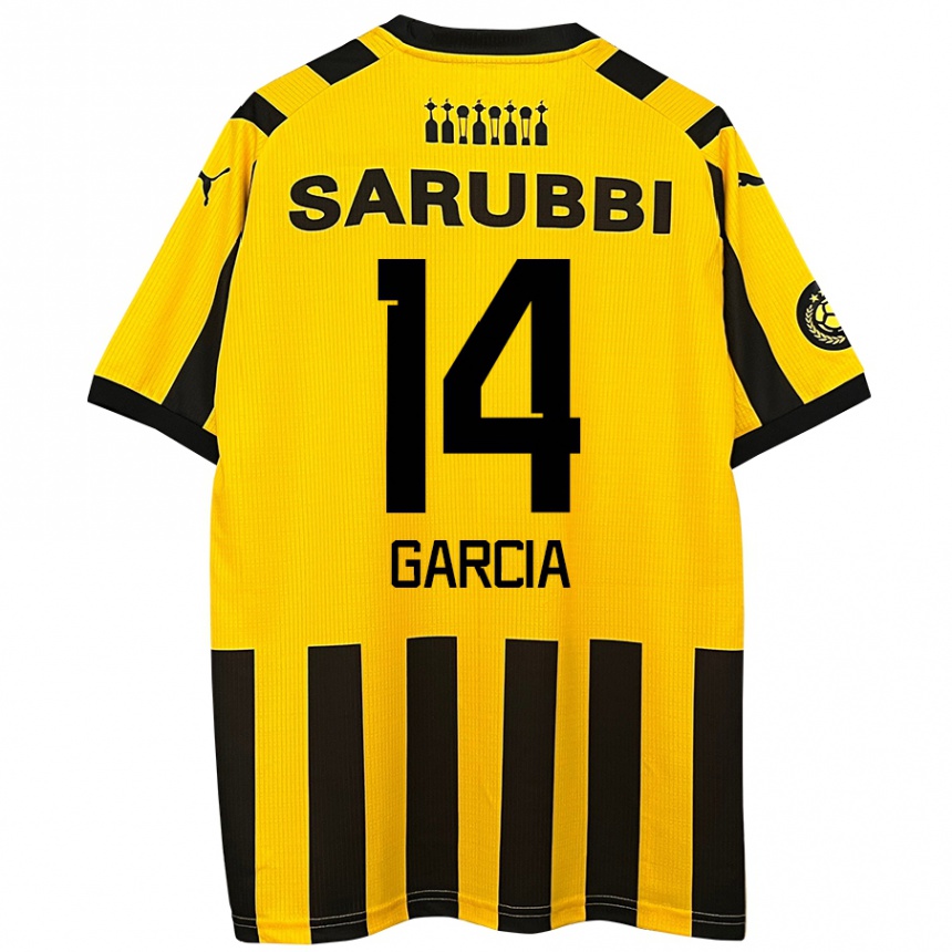 Women Football Damián García #14 Yellow Black Home Jersey 2024/25 T-Shirt Za