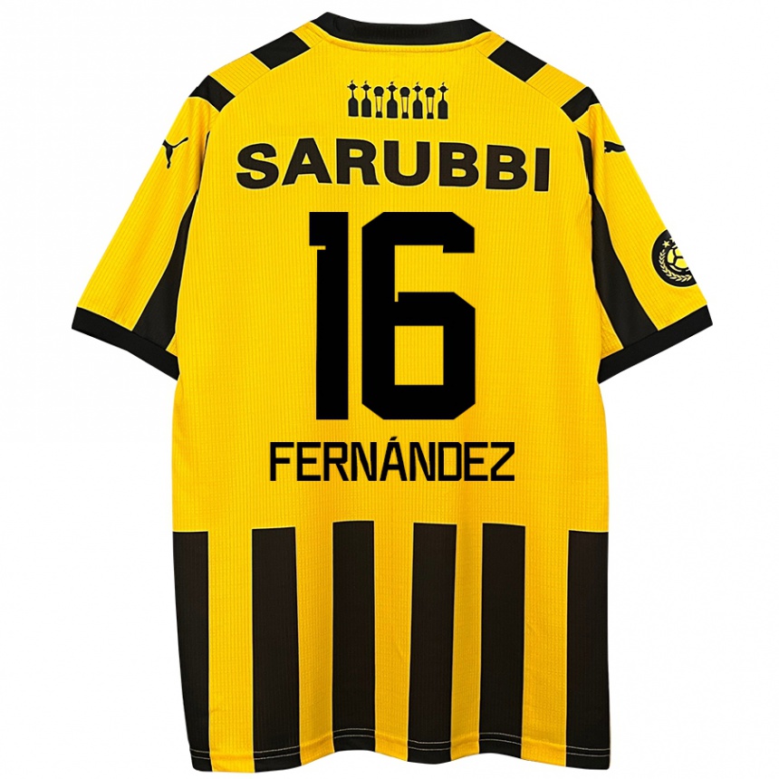 Women Football Adrián Fernández #16 Yellow Black Home Jersey 2024/25 T-Shirt Za