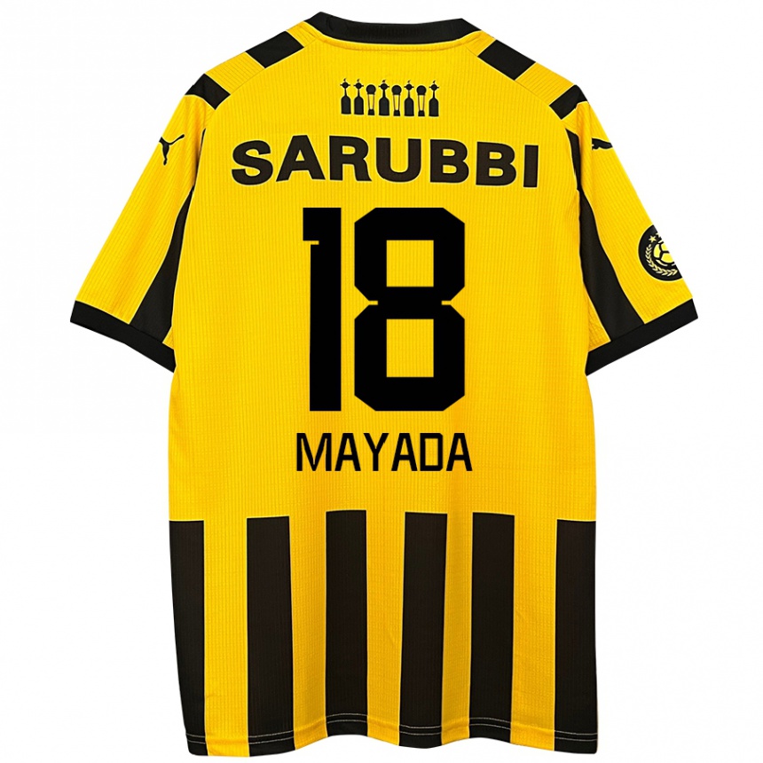 Women Football Camilo Mayada #18 Yellow Black Home Jersey 2024/25 T-Shirt Za