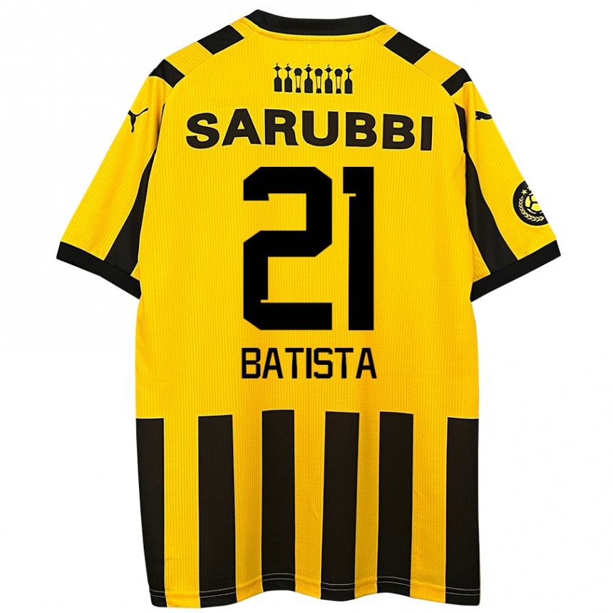 Women Football Facundo Batista #21 Yellow Black Home Jersey 2024/25 T-Shirt Za