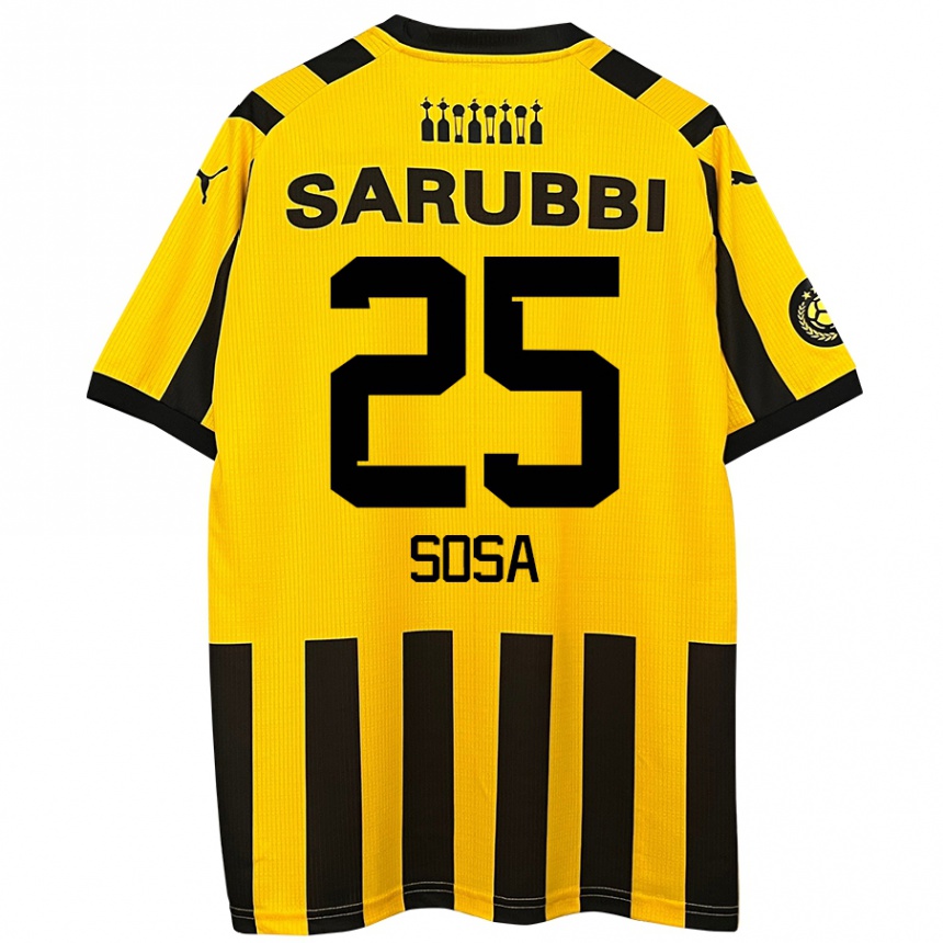 Women Football Ignacio Sosa #25 Yellow Black Home Jersey 2024/25 T-Shirt Za