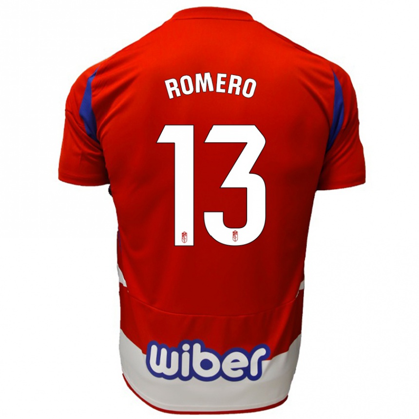 Women Football Andrea Romero #13 Red White Blue Home Jersey 2024/25 T-Shirt Za