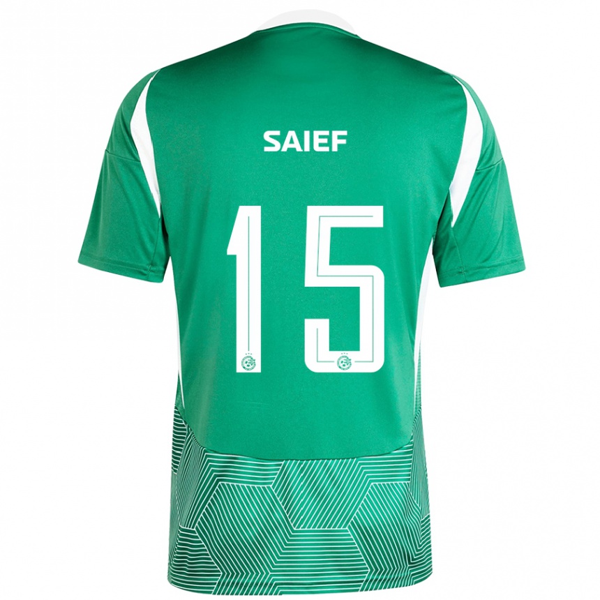 Women Football Kenny Saief #15 Green White Home Jersey 2024/25 T-Shirt Za