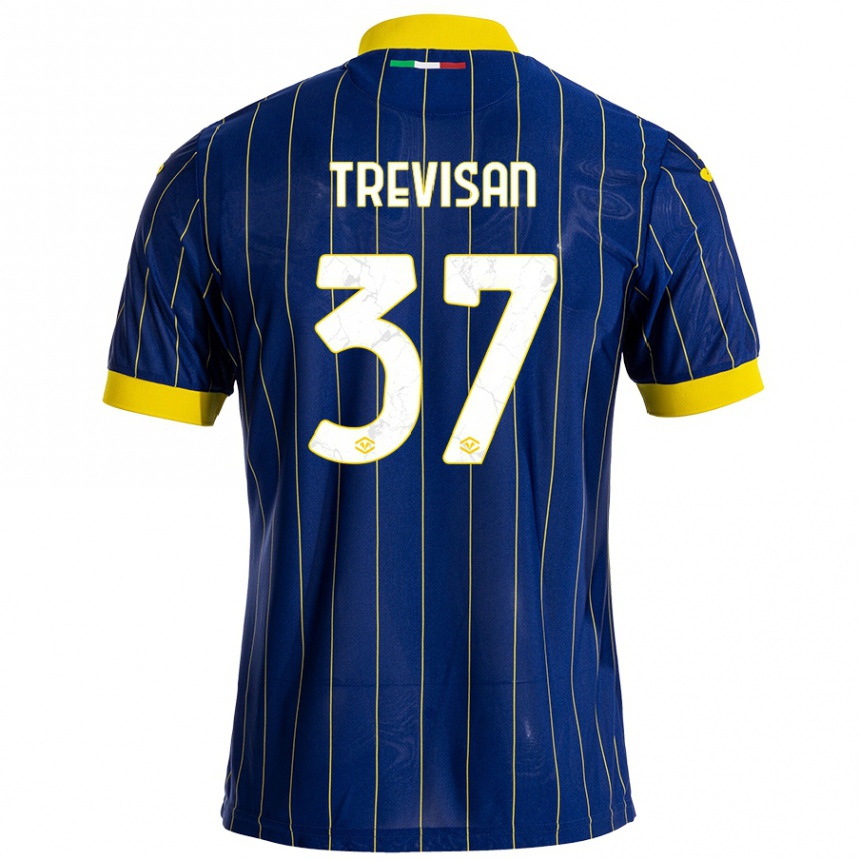 Women Football Michael Trevisan #37 Blue Yellow Home Jersey 2024/25 T-Shirt Za