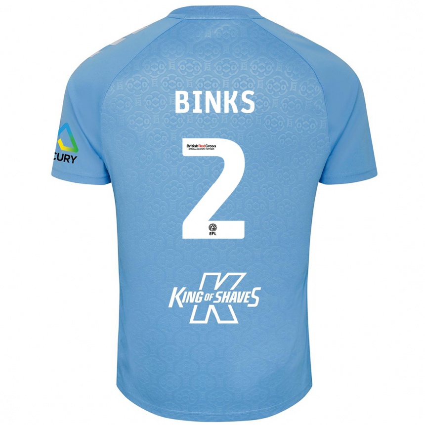 Women Football Luis Binks #2 Blue White Home Jersey 2024/25 T-Shirt Za