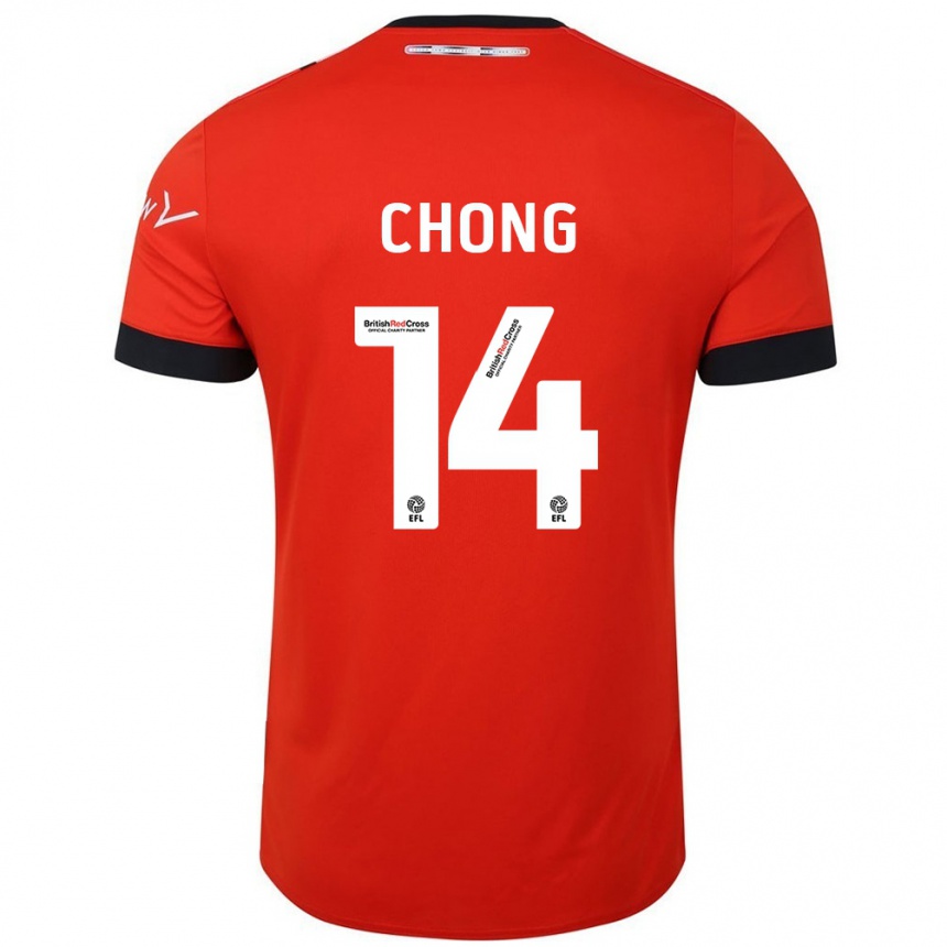 Women Football Tahith Chong #14 Orange Black Home Jersey 2024/25 T-Shirt Za