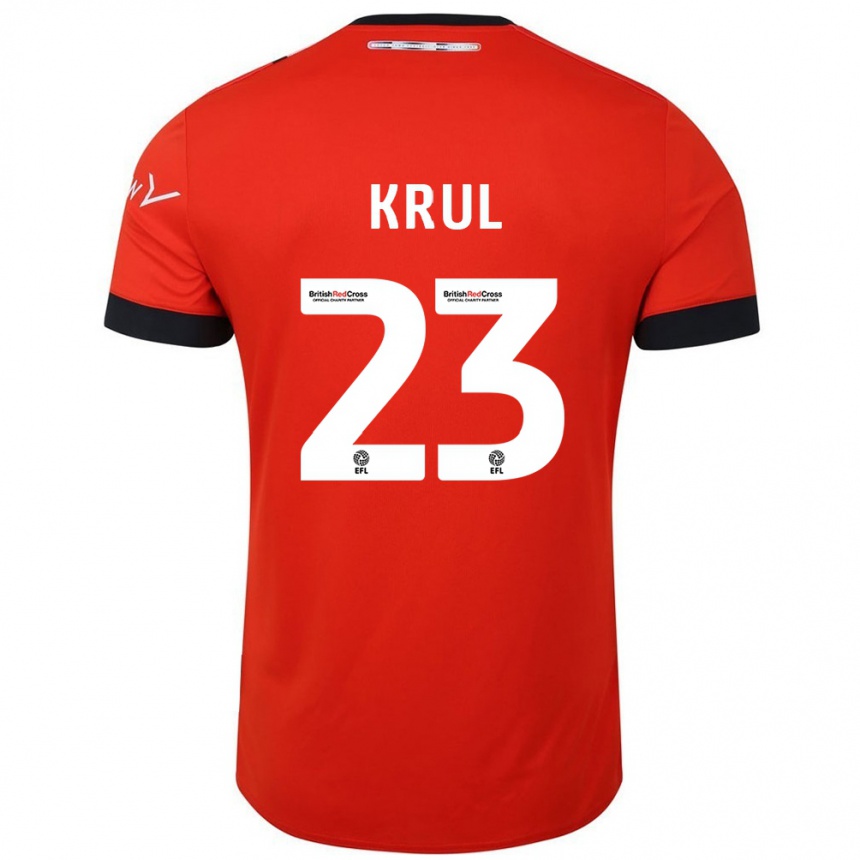 Women Football Tim Krul #23 Orange Black Home Jersey 2024/25 T-Shirt Za