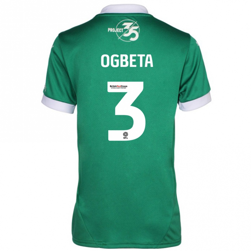 Women Football Nathanael Ogbeta #3 Green White Home Jersey 2024/25 T-Shirt Za