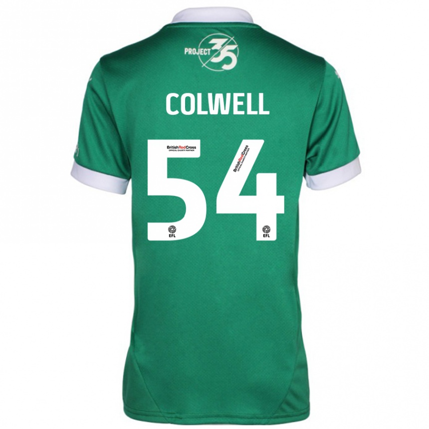 Women Football Lewis Colwell #54 Green White Home Jersey 2024/25 T-Shirt Za