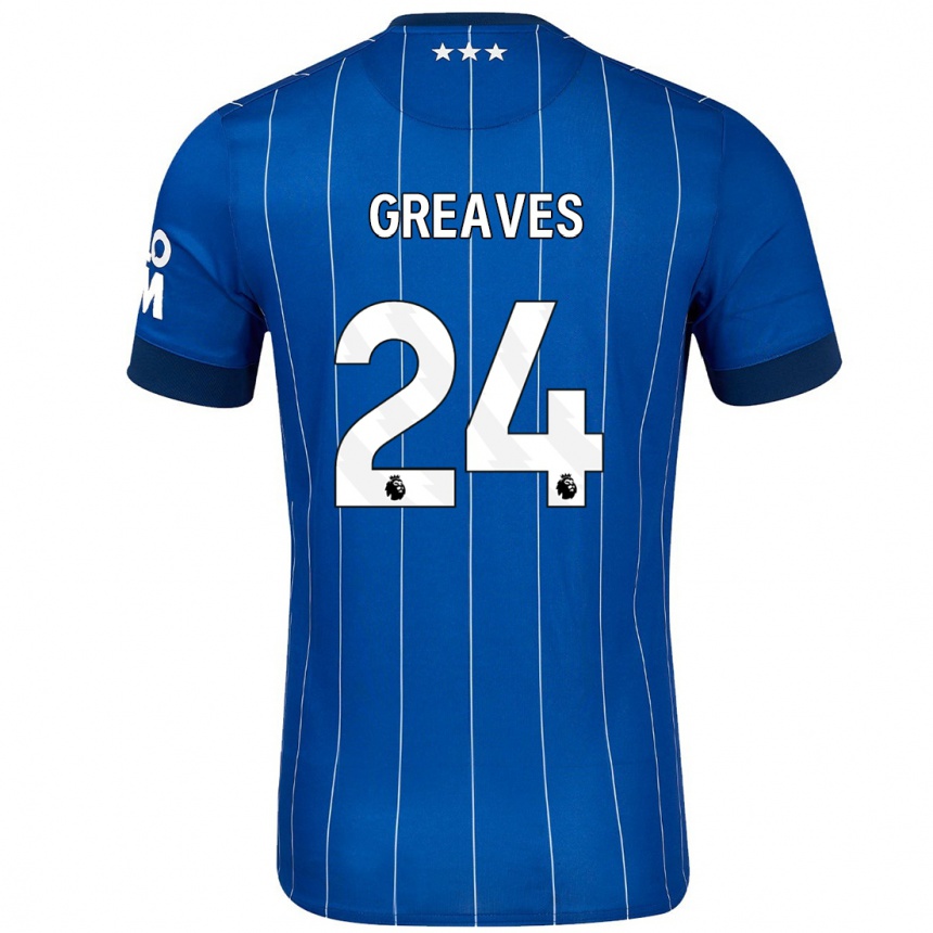 Women Football Jacob Greaves #24 Navy Blue Home Jersey 2024/25 T-Shirt Za