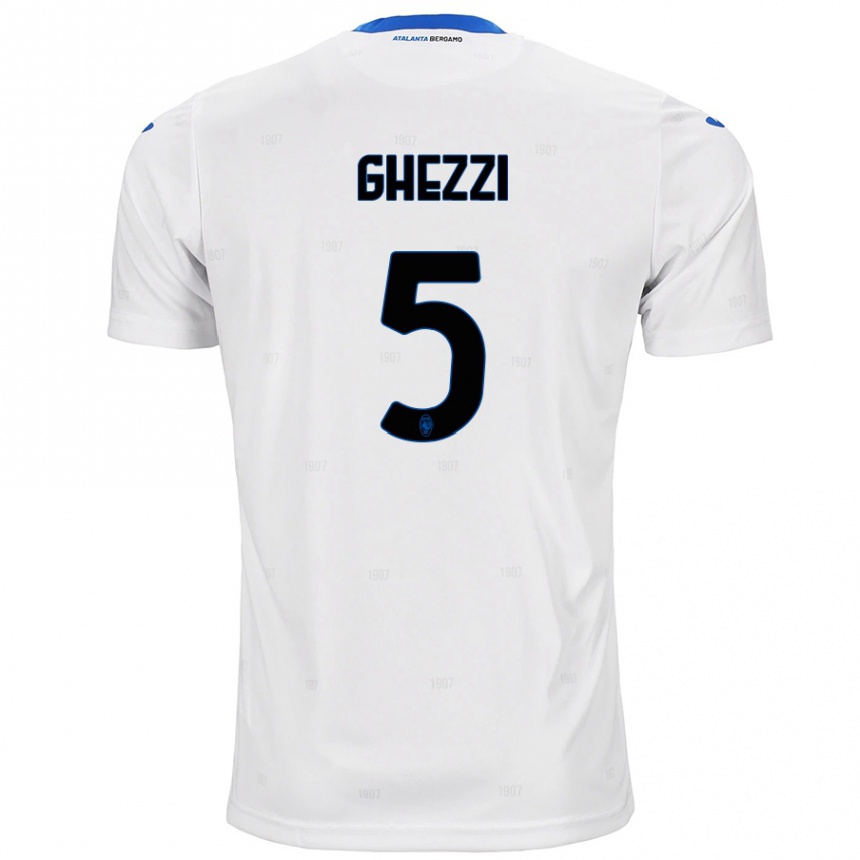 Women Football Samuele Ghezzi #5 White Away Jersey 2024/25 T-Shirt Za