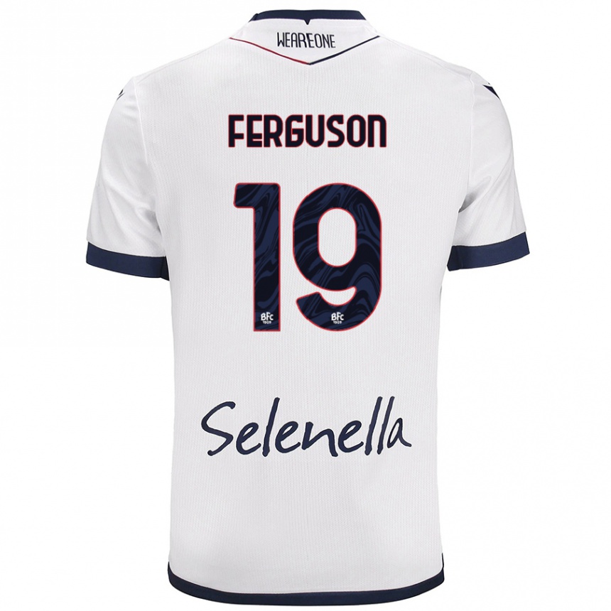 Women Football Lewis Ferguson #19 White Royal Blue Away Jersey 2024/25 T-Shirt Za