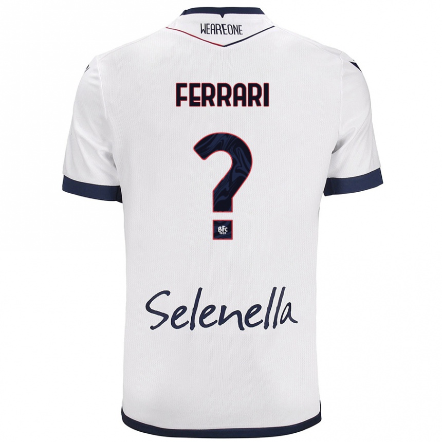 Women Football Flavio Ferrari #0 White Royal Blue Away Jersey 2024/25 T-Shirt Za