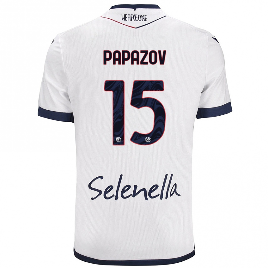 Women Football Dimitar Papazov #15 White Royal Blue Away Jersey 2024/25 T-Shirt Za