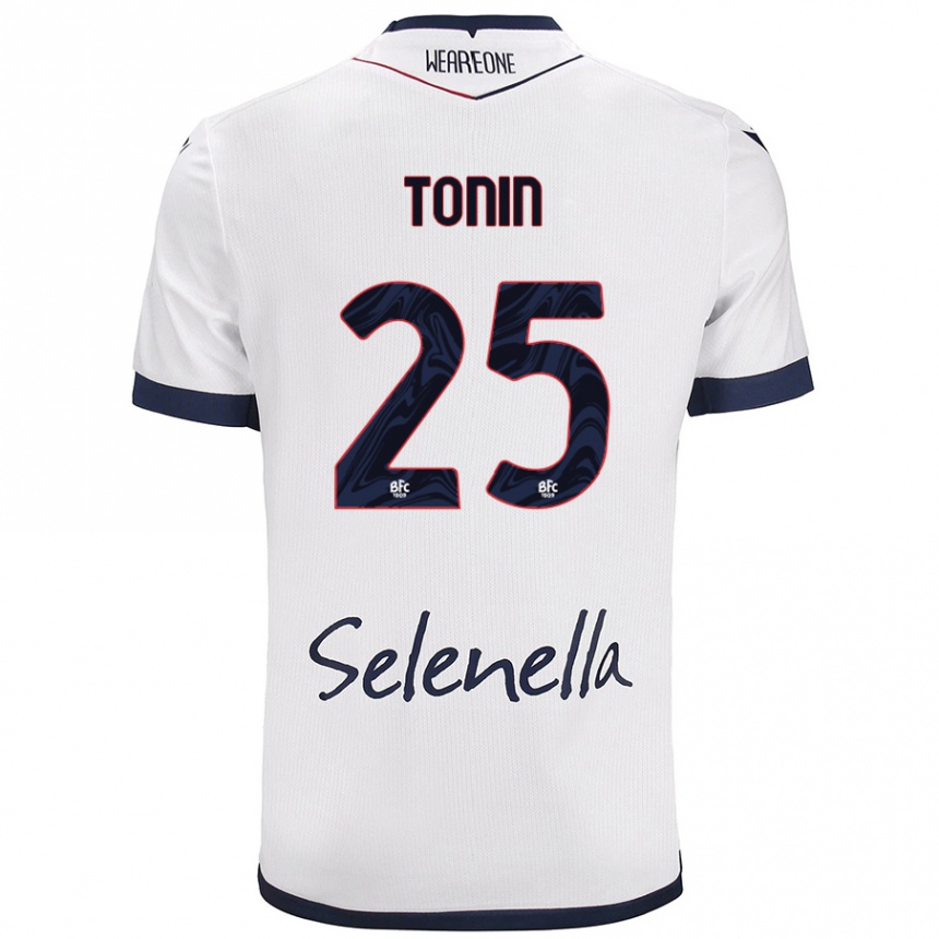 Women Football Federico Tonin #25 White Royal Blue Away Jersey 2024/25 T-Shirt Za