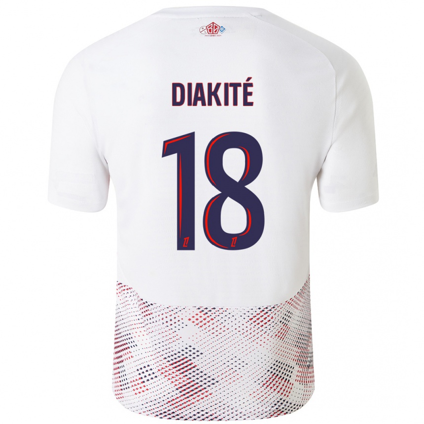 Women Football Bafode Diakite #18 White Royal Blue Away Jersey 2024/25 T-Shirt Za