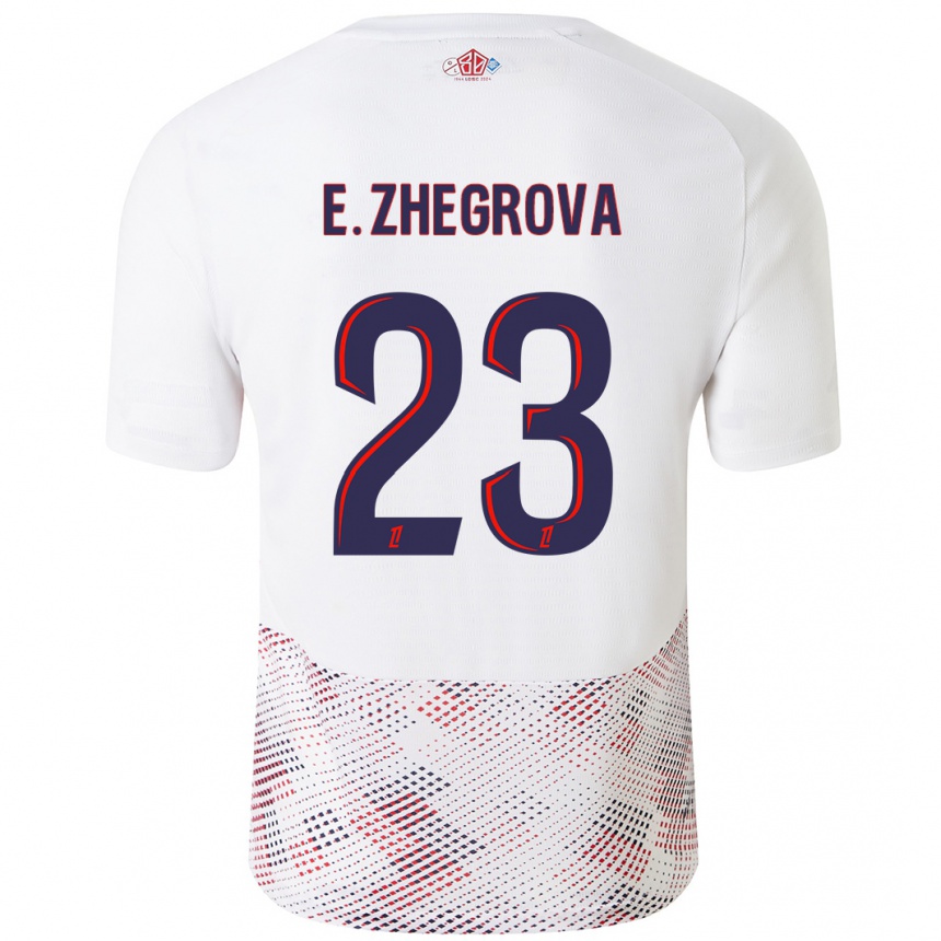 Women Football Edon Zhegrova #23 White Royal Blue Away Jersey 2024/25 T-Shirt Za