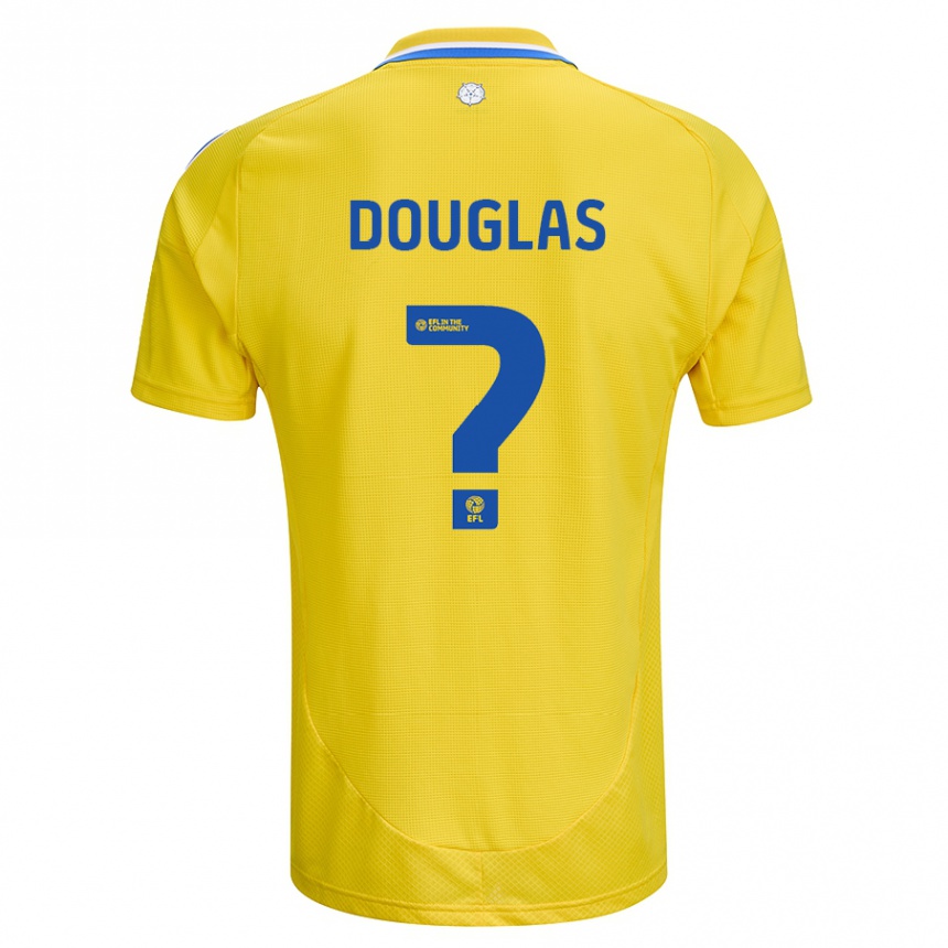 Women Football Connor Douglas #0 Yellow Blue Away Jersey 2024/25 T-Shirt Za