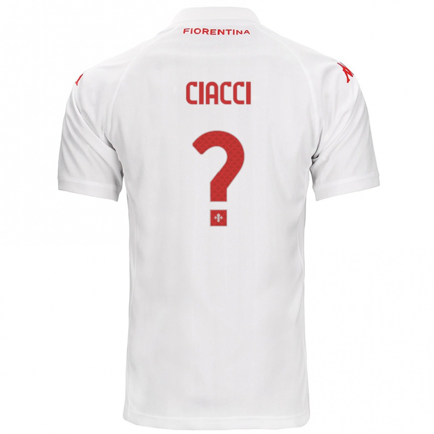 Women Football Niccolò Ciacci #0 White Away Jersey 2024/25 T-Shirt Za