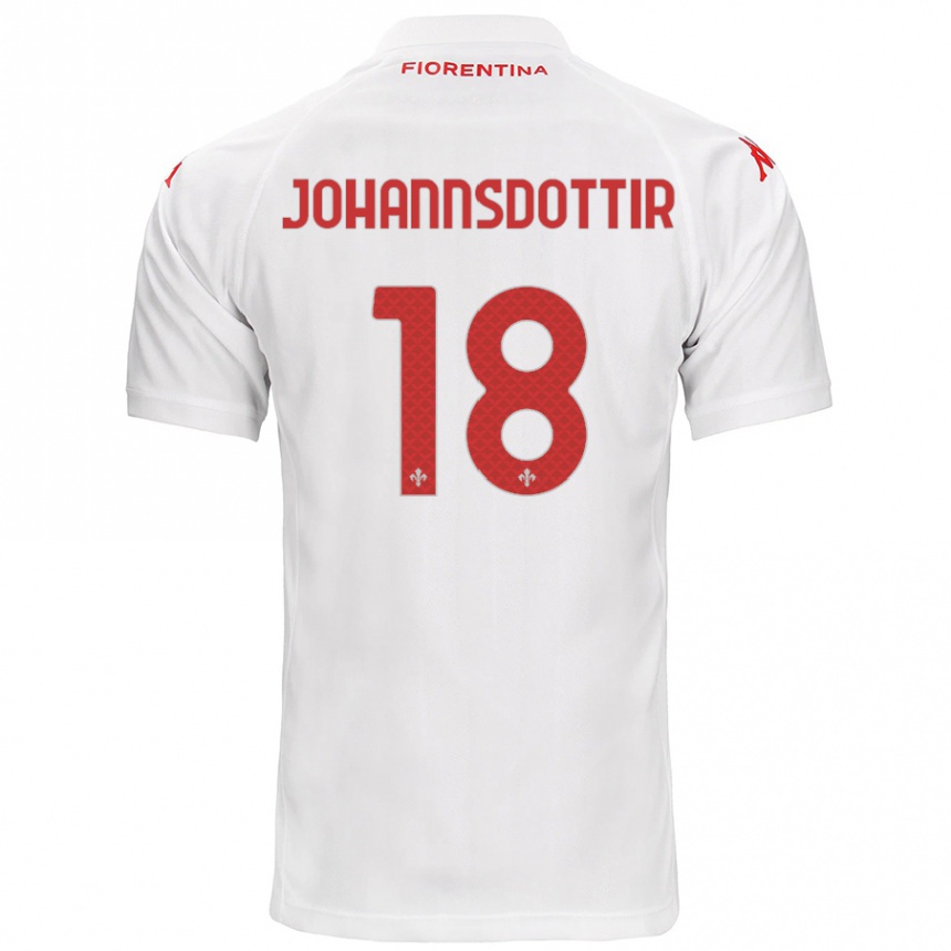 Women Football Alexandra Jóhannsdóttir #18 White Away Jersey 2024/25 T-Shirt Za