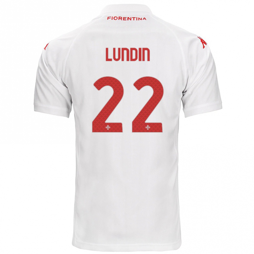 Women Football Karin Lundin #22 White Away Jersey 2024/25 T-Shirt Za