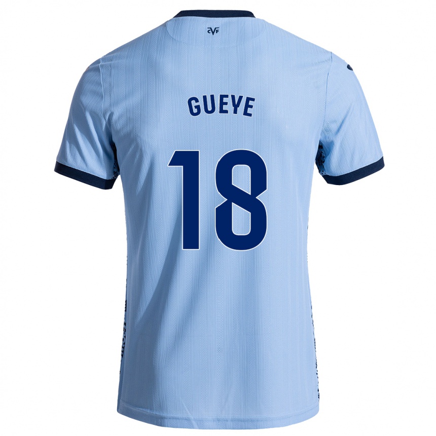 Women Football Pape Gueye #18 Sky Blue Away Jersey 2024/25 T-Shirt Za