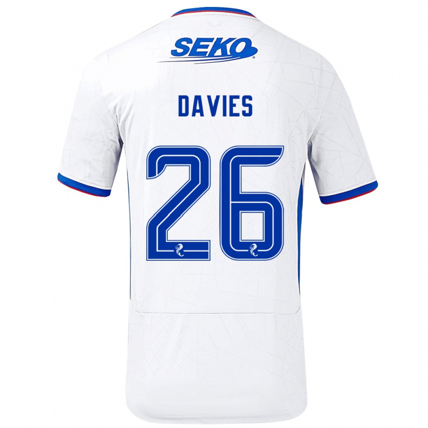 Women Football Ben Davies #26 White Blue Away Jersey 2024/25 T-Shirt Za