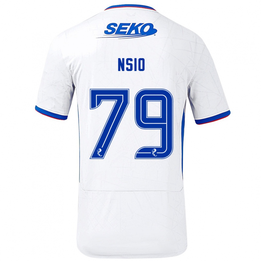 Women Football Paul Nsio #79 White Blue Away Jersey 2024/25 T-Shirt Za