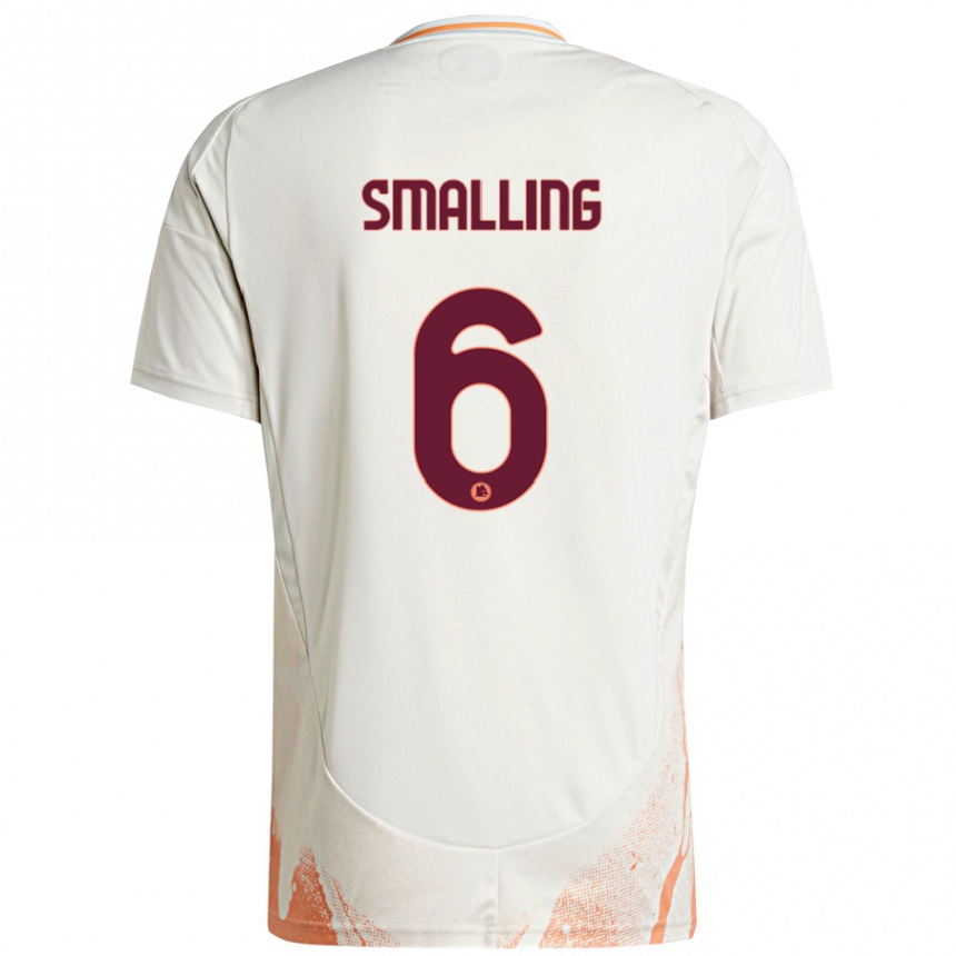 Women Football Chris Smalling #6 Cream White Orange Away Jersey 2024/25 T-Shirt Za