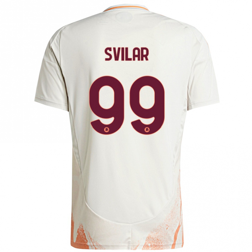 Women Football Mile Svilar #99 Cream White Orange Away Jersey 2024/25 T-Shirt Za