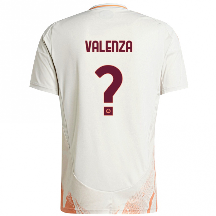 Women Football Salvatore Valenza #0 Cream White Orange Away Jersey 2024/25 T-Shirt Za