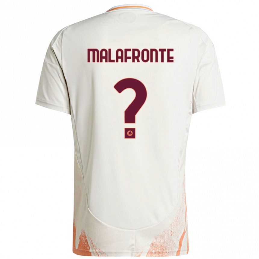 Women Football Matteo Malafronte #0 Cream White Orange Away Jersey 2024/25 T-Shirt Za