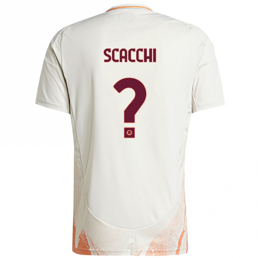 Women Football Manuel Scacchi #0 Cream White Orange Away Jersey 2024/25 T-Shirt Za