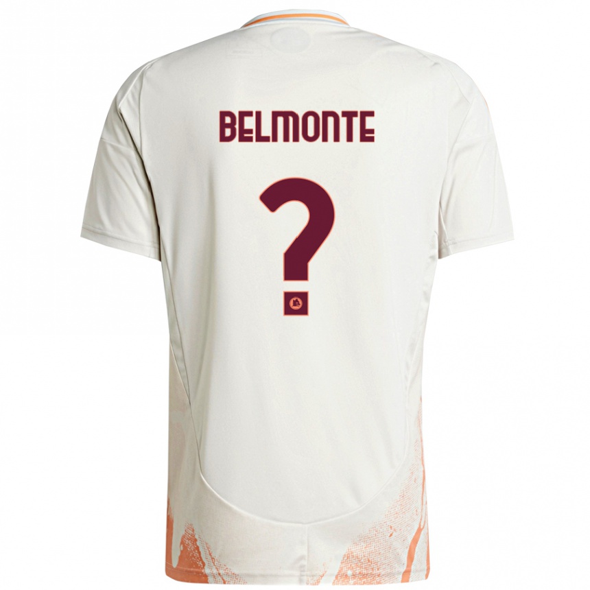 Women Football Samuele Belmonte #0 Cream White Orange Away Jersey 2024/25 T-Shirt Za